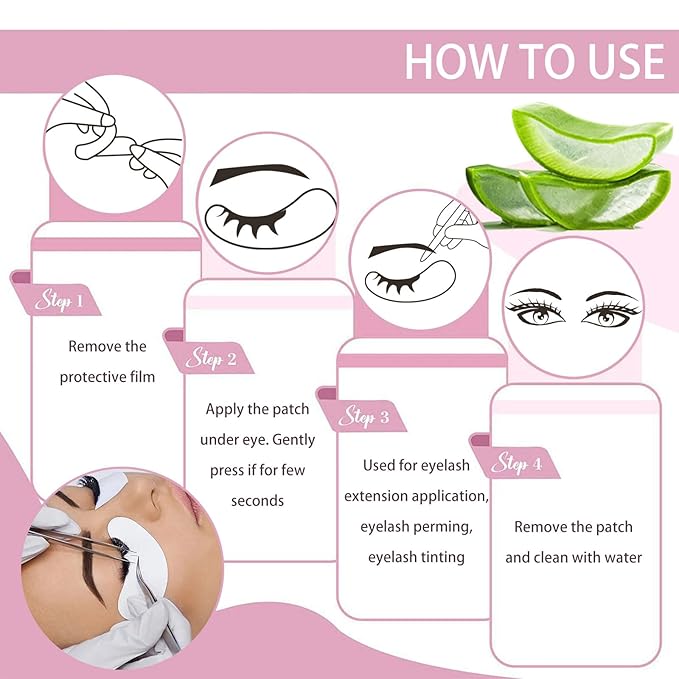 100 Pair Under Eye Pads Eyelash Extensions Patches Lash Extension Lint Free Under Hydrogel Eye Mask Pads Beauty Tools