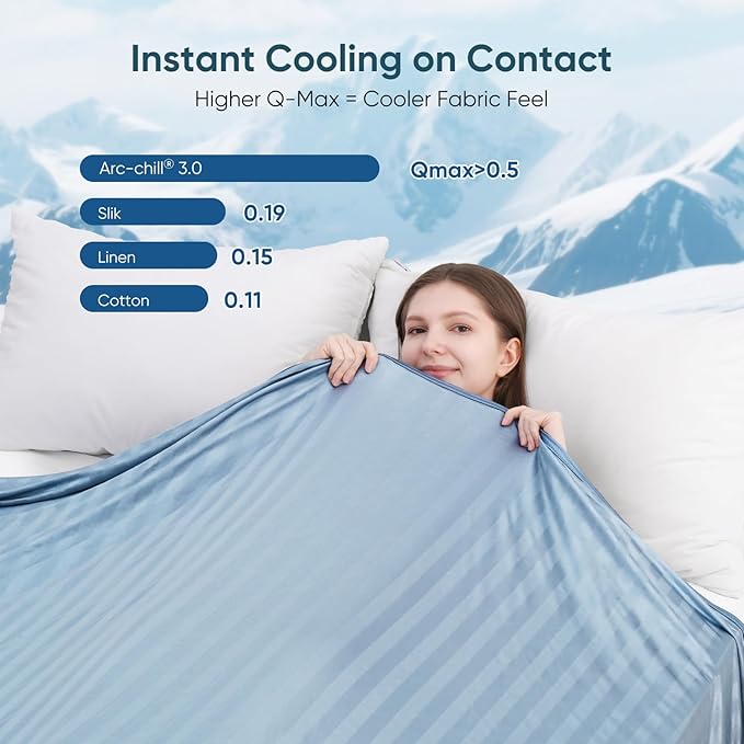 Elegear Double-Sided Cooling Blanket for Hot Sleepers, King, Arc-Chill 3.0 | Q-Max>0.5 Cooling Fabric, Absorbs Heat to Keep Body Cool, Breathable Summer Blankets for Night Sweats & Menopause, 108"x90"