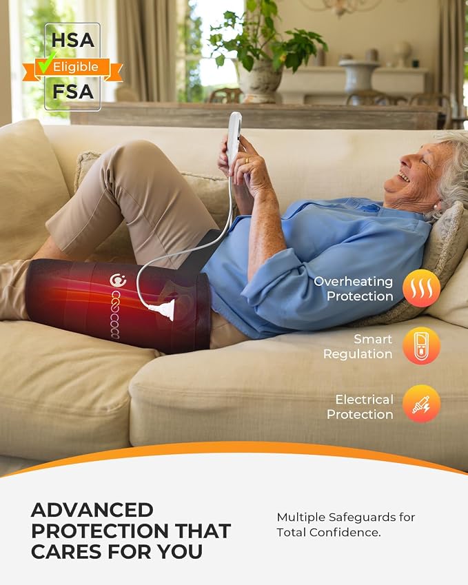 Hip Heating Pad Large, CooCoCo FSA Eligible Heating Pad for Hip Pain, HSA Approved Heated Hip Brace for Sciatica Pain Relief, Hot Physical Therapy for Back/Thigh/Buttock Electric Heat Pad