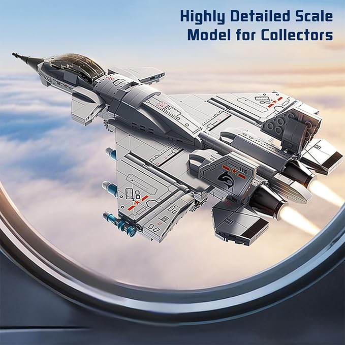Military Fighter Jet Building Set for Boys Age 8-12,Airplane Aircraft Model Toys with Foldable Wings,Army Plane Kits,STEM Birthday Gifts for Old Kids Adult Teens 6+ 8-14(577PCS)