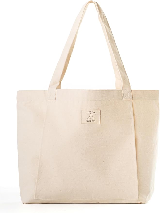 Mat Tote Bag – Cotton Canvas Yoga Mat Carrier – Eco-Friendly & Durable Yoga Mat Holder for Gym, Pilates, Travel, or Studio Use