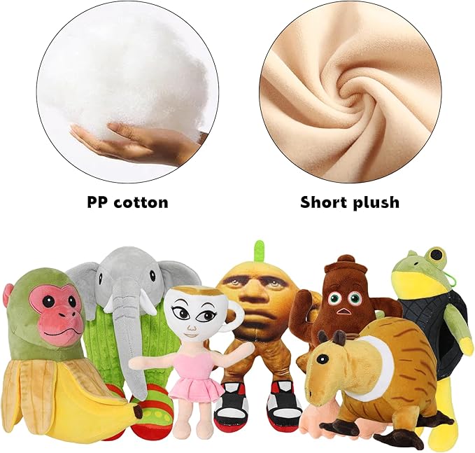 Italian Brainrot Plush,7pcs Italian Brainrot Toy Gift,Cute Stuffed Figure Doll for Kids and Adults Inspired Plush Toy
