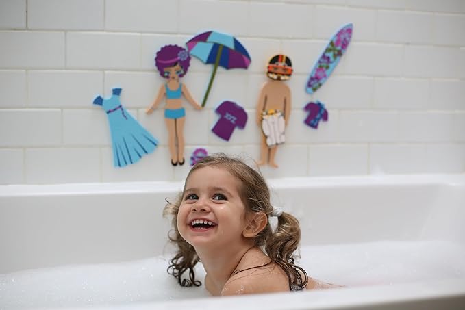Edushape Magic Creations Foam Sticker Imaginative Bath Tub Activity Play Set, Fashion Theme