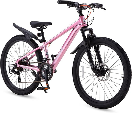 RoyalBaby Kids Mountain Bike for Boys and Girls, Ultra-Light Aluminum 20-26 Inch Wheel Bicycle for 6-14 Years Old Children, 7/21-Speeds Drivetrain