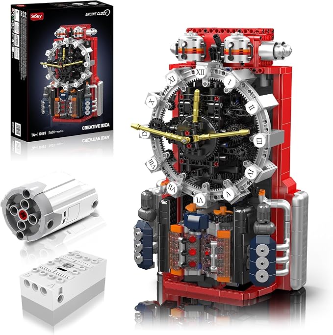 Sosuy Boxer Flat‑6 Engine Model for Adults – Dual Opposed Pistons (Clock)