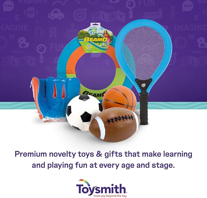Toysmith Get Outside GO! Pro-Ball Set (Pack of 3) – Small Toddler Sports Balls for Ages 3+ – Includes 5″ Soccer, 6.5″ Football & 5″ Basketball – Indoor or Outdoor Play, Backyard Toy & Gift for Kids