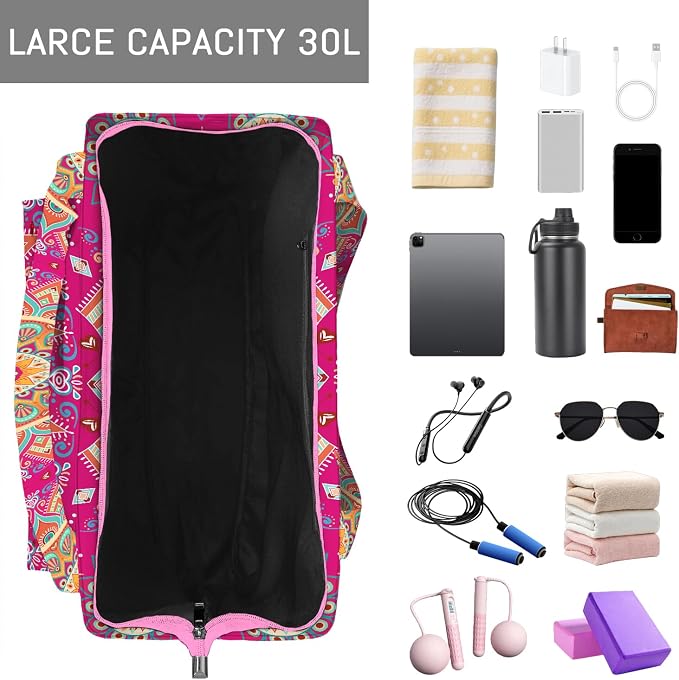 Mandala Yoga Mat Bag Large Yoga Bags and Carrier Fits All Your Stuff Yoga Tote Bags with Zipper Pocket Pilates Bag