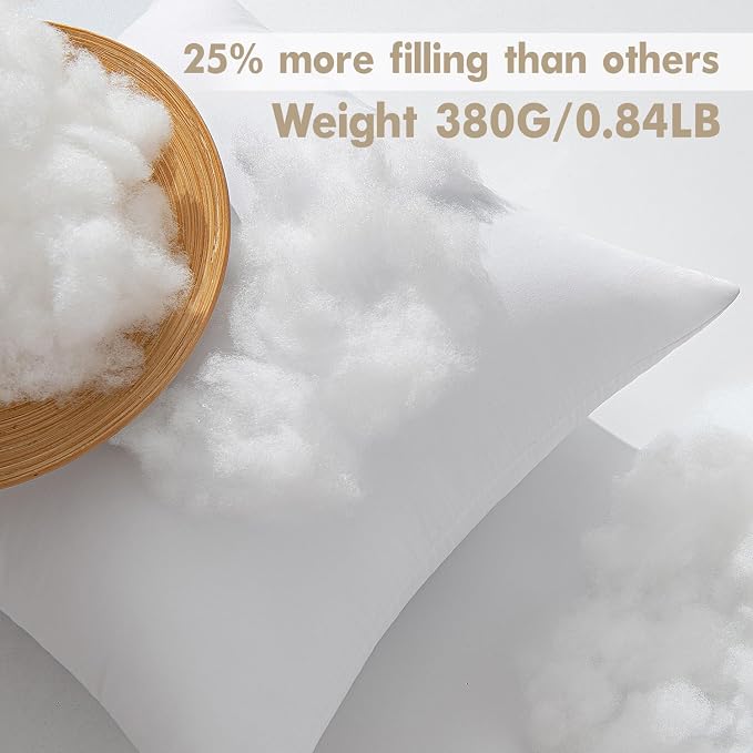 MIULEE 16x16 Pillow Inserts 4 Pack, 100% Virgin Fiber Filling Throw Pillows | Decorative Pillows for Sofa Bed Couch, Firm and Full Pillows, Excellent Support, Soft Brushed Fabric