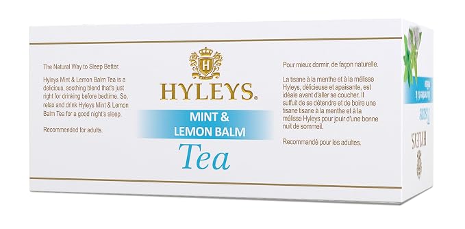 Hyleys Sleep Lemon Balm Herbal Tea - Relaxing Evening Blend, Caffeine-Free, 100% Natural, Non-GMO, Gluten-Free, Dairy-Free, Sugar-Free, Decaf - 25 Tea Bags (12 Pack - 300 Tea Bags Total)