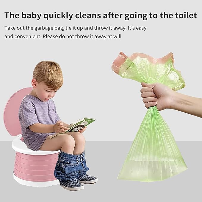 Portable Travel Potty for Toddler – Foldable Emergency Toilet for Car, Camping & Outdoor – Small Pink Potty Seat for Road Trips, Hiking & Indoor Use（Pink）