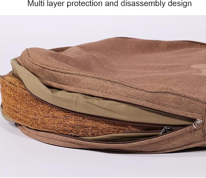 Round Meditation Cushion Mat Set with Washable Cotton Linen Cover, Larger Yoga Mat Bolster Floor Pillows Seating for Adults Meditation Accessories Beige1-40cm