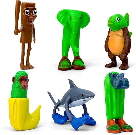 8Pcs Italian Brainrot Action Figures,Tralalero Travala Toy Set Tralalero Travala,Tung Tung Tung Sahur, Brr Brr Patapim - Brainrot fidget Toys,Decorations Gifts for Office Room Figurine Decor (6PCS-A)