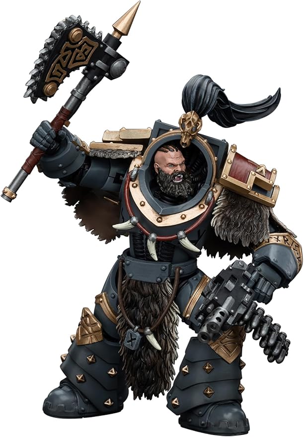 JOYTOY Warhammer 40K 1/18 Action Figures, Space Wolves Varagyr Wolf Guard Squad Varagyr Thegn Perfect for Collectors & Decor, Ideal Gift for Birthdays, Christmas, Character Figure - JT6908