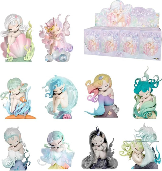52TOYS Sleep Sea Elves Series Figurine Whole Set Action Figure Collectible Toy Desktop Decoration 3.3 Inch Gift for Birthday Party Holiday