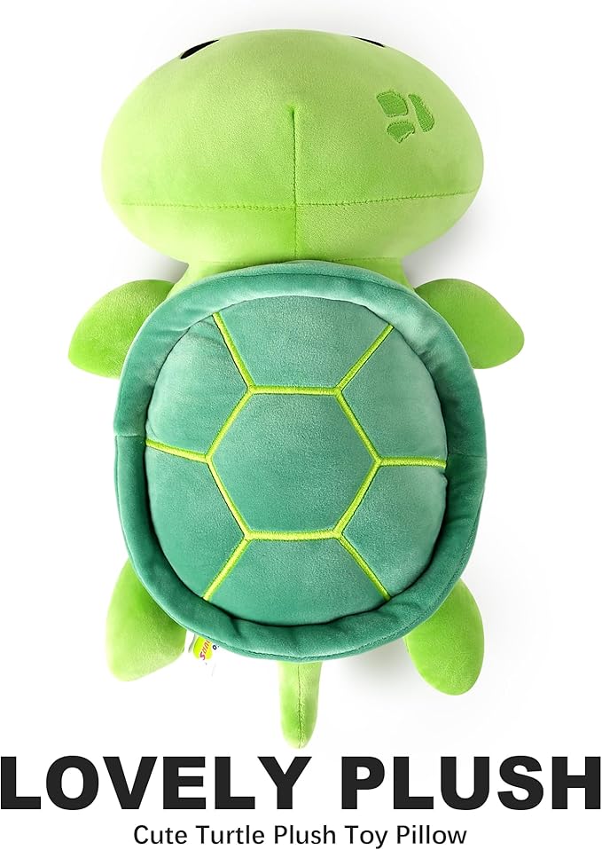 Onsoyours Sea Turtle Cute Plush, Green Soft Stuffed Animal Turtle Plush Pillow, Tortoise Kawaii Plushie Toy for Kids (Green Turtle, 13")