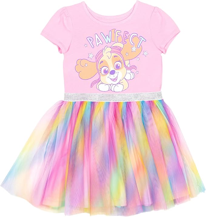 Paw Patrol Skye Girls Tulle Dress and Scrunchies Toddler to Little Kid Sizes (2T - 7-8)