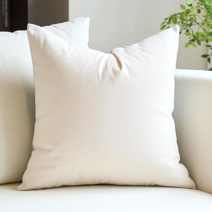 Neutral Floral Pillow Cover 18x18, Vintage Square Pillow Cover Soft Decorative Farmhouse Accent Pillow Cases for Couch Bedroom Living Room Home Decor, Blue