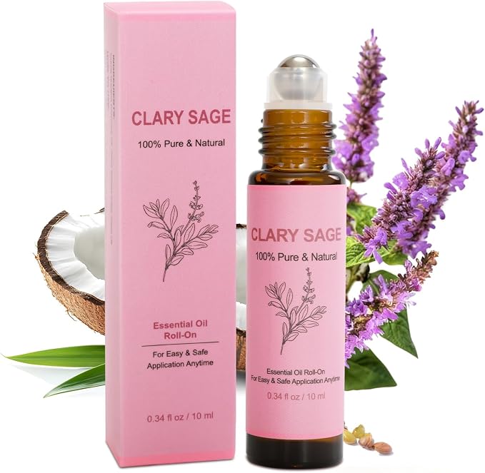 Clary Sage Oil Roller for Labor - Natural Labor and Delivery Essentials,Hospital Bag Must Haves for Pregnant Women&New Mom