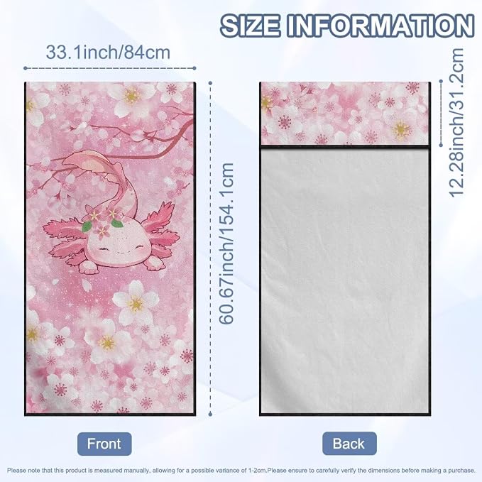 INSTANTARTS Cherry Blossom Axolotl Car Seat Cover Protector Sweat Towel Multi-Functional Car Towel