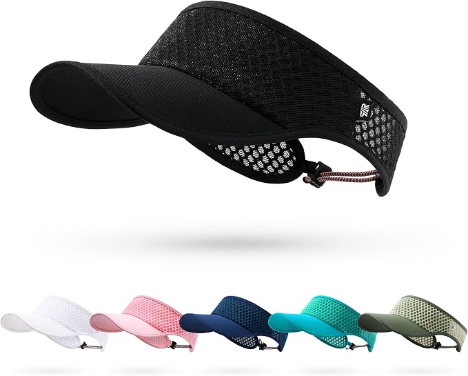 LONGLONG Sports Sun Visor Hat with Non-Slip Toggle Breathable for Women Men | Adjustable Quick Dry Moisture-Wicking Soft Lightweight Mesh Sun Protection Cap Golf Tennis Pickleball Running Garden Hiking