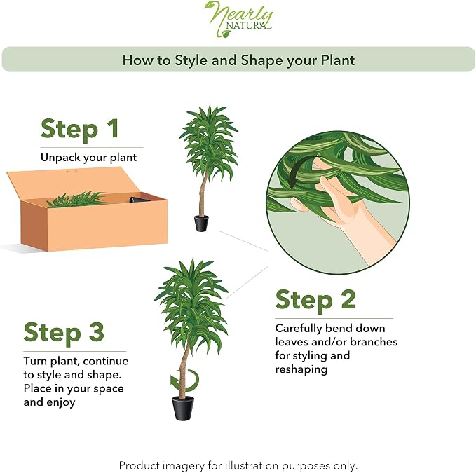 Nearly Natural 48 in Artificial Dracaena Real-Touch Plant with Pot | Multi-Tonal Trunks, Large Indoor Faux Tree, Maintenance-Free, Living Room and Office Decor