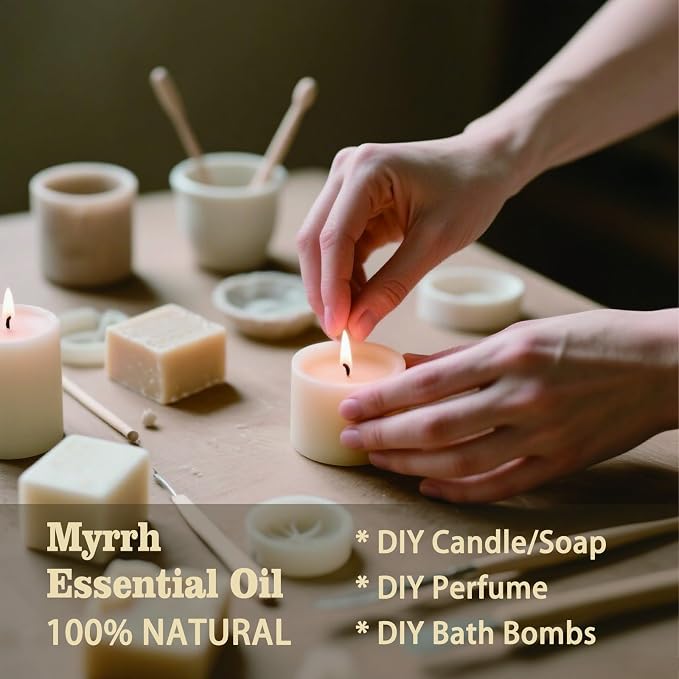 Myrrh Essential Oil, Myrrh Oil for Meditation, Diffuser, Humidifier, Massage, DIY Soap, Candle, Skin Care, Yoga, Gift Ready, Myrrh Fragrance Oil - MLYNKL Essential Oils (16.33 fl oz / 490ml)