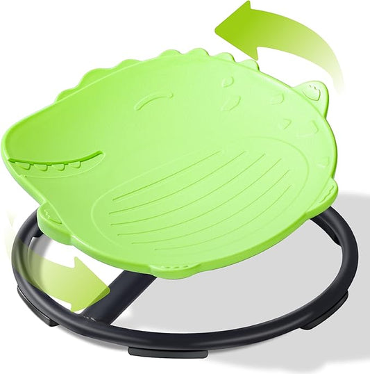 Dinosaur Spinning Chair for Autistic Kids – Sensory Spinning Toy, Spin Chair for Kids Autism, Sensory Swivel Seat for Balance, Coordination, Focus & ADHD Support, Autism Sensory Products (Green)