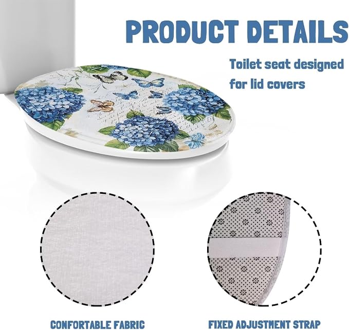 Seahorse Toilet Lid Cover, Flannel Soft Dustproof Toilet Seat Cover, Machine Washable Reusable Toilet Lid Cover, Yellow