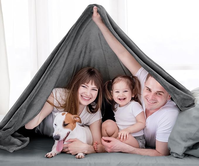 Utopia Bedding Fleece Bed Blanket California King Size Grey (102x96 Inch) | Microfiber Plush Warm Lightweight Breathable Cozy Blanket Anti-Static, All Season Use, Gift for Women and Men