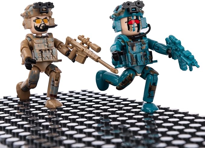 12 PCS Ramdom Military Minifigures People Army Men Modern Soldier Figures(Ramdom 12 figs Included)