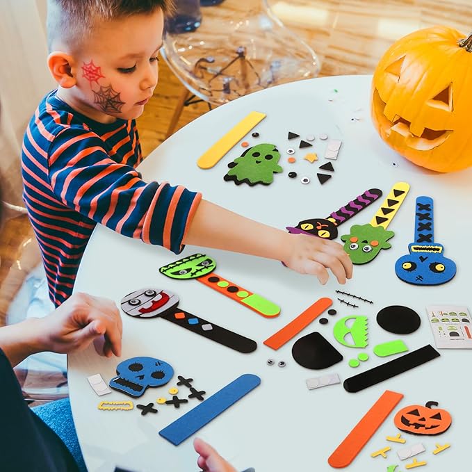 Letapapa Halloween Crafts for Kids Ages 4-8, 24 Pack DIY Bookmarks for Halloween Party Favors Trick or Treat,Goodie Bag Stuffers,School Classroom Prizes for Kids Art and Craft Activities