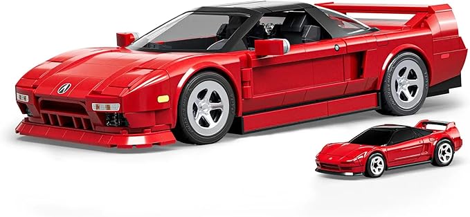 Hot Wheels 1/16 Honda Acura NSX 1990 Building Kit, 876 Pieces, Includes 1/64 Mini Car, Hot Wheels Mattel
