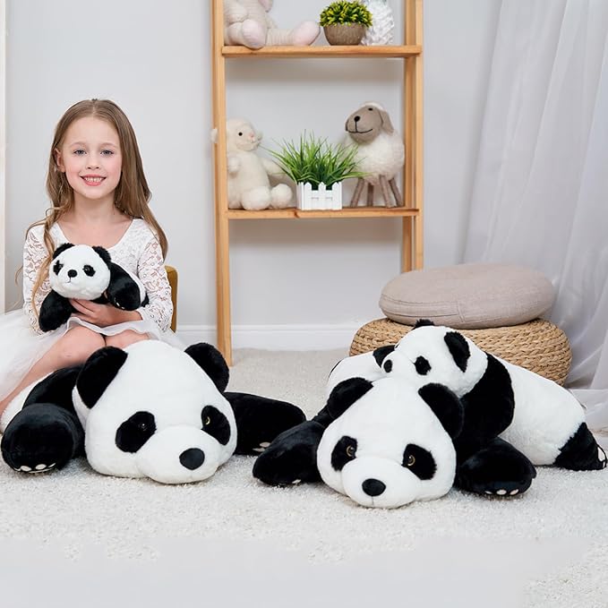 Panda Weighted Stuffed Animals, Panda Stuffed Animal Cute Weighted Plush Animals Hugging Pillow Toy for Boys Girls Valentine Christmas, 15.3 inch