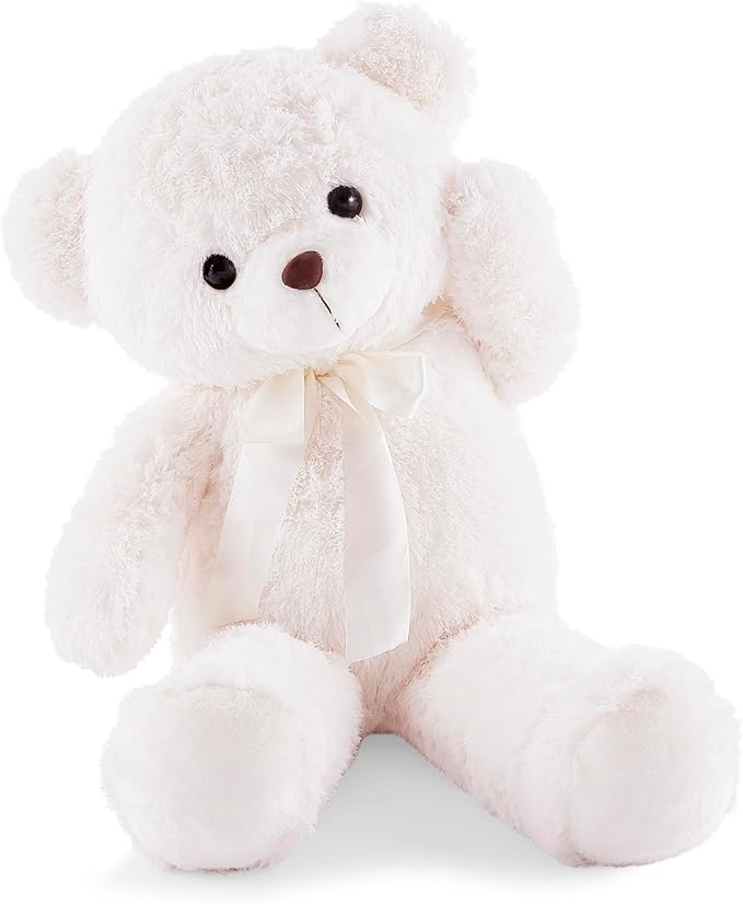 Big Teddy Bear Stuffed Animal 35 inches Giant Stuffed Bear Gift for Girlfriend Children on Birthday, White