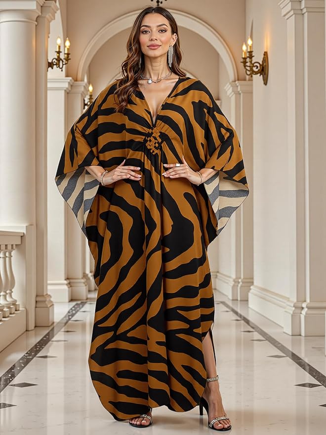 Mumu Dresses for Women Plus Size, Bohemian Kaftan Beach Cover Up Long Maxi Nightgown Soft Loungewear