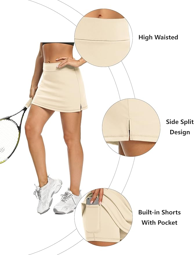 LouKeith Tennis Skirts for Women Golf Athletic Activewear Skorts Mini Summer Workout Running Shorts with Pockets