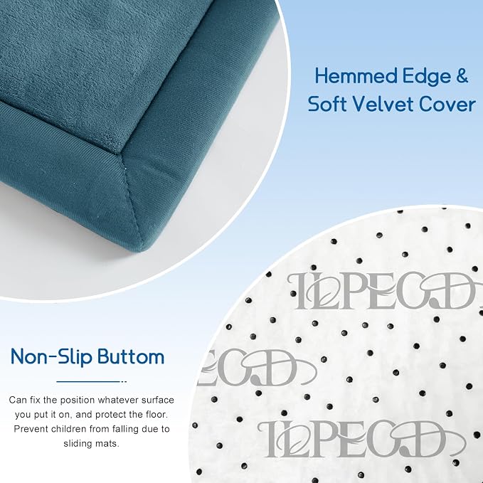 Baby Play Mat for Floor Nursery Rug Muscle Mat Area Rug Playroom Rug 59"x71" Playpen Mat Elastic Foam 1.3" Thick Crawling Mat for Babies,Toddlers, Infants, Kids,Indigo