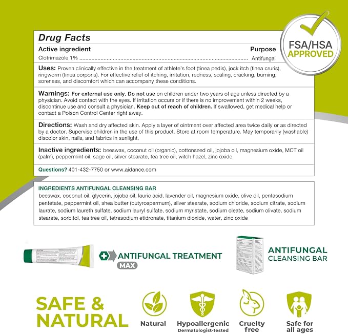 terrasil Antifungal Treatment Cream & Soap Kit with Clotrimazole for Athletes Foot, Jock Itch, Ringworm, Fungal Yeast Infections and More with Natural Ingredients (14gm Tube + 75g Soap bar)
