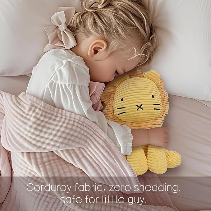 Lion Plush Corduroy (Yellow) 11" Stuffed Animal for Baby, Toddler, Kids, Adults - Lion Corduroy Toy-Adorable Toy Made from Kid-Friendly, Quality Material