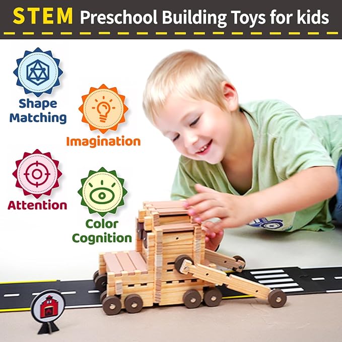 Jovi-mindly ＆Notchies 39 Pieces Cardboard Road Puzzle Car Track Flexible Race Track for Kids Car Truck/Kids Travel Toys/Stem Toys Activities for Ages 3+ Boy and Girl