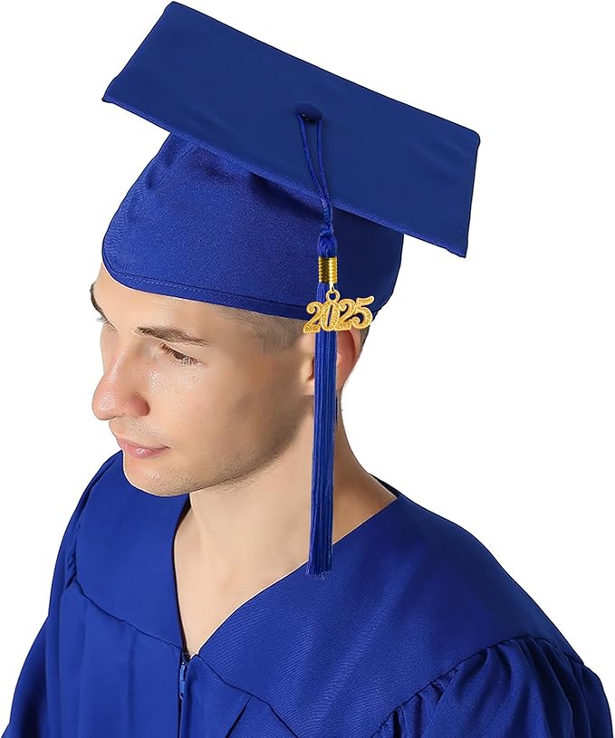 GraduationMall Matte Graduation Gown Cap Tassel Set 2025 for High School and Bachelor