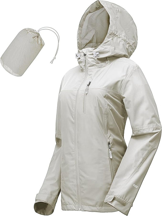 33,000ft Packable Rain Jacket Women Lightweight Waterproof Raincoat with Hood Cycling Bike Jacket Windbreaker
