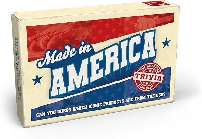 Bubblegum Stuff Made in America - True Or False Trivia Game - Test Your USA Know How - Guess The Origins of Products - Get The Most Cards - 56 Flashcards - 4.9 x 3.2 in