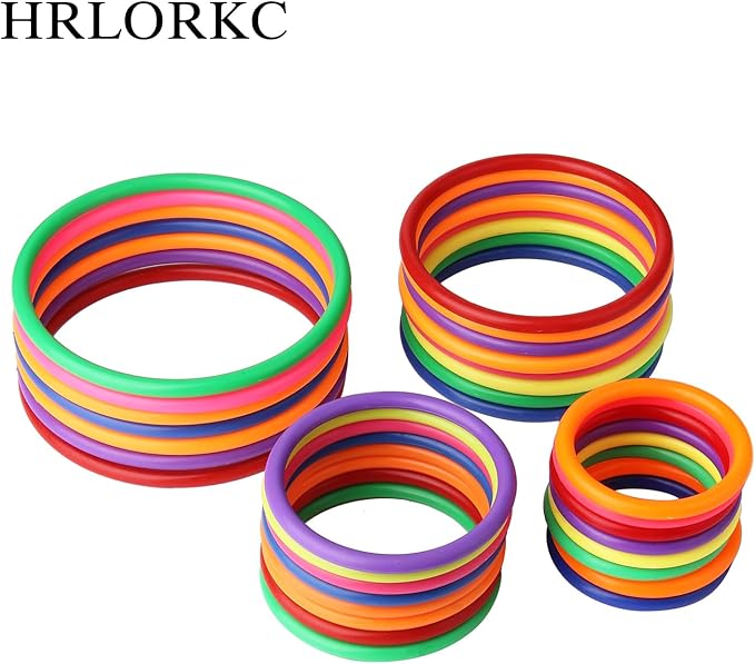 HRLORKC Plastic Ring Toss Game Set Rings for Ring Toss for Kids Outdoor Games Plastic Carnival Rings Carnival Games for Carnival Party and Parent-Child Games…