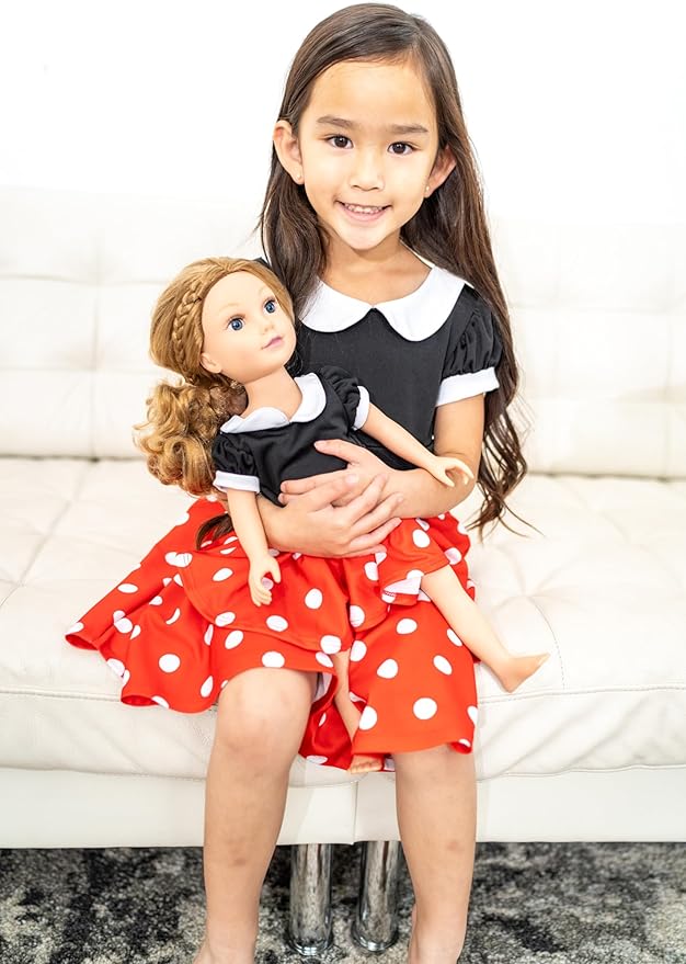 Little Adventures Retro Polka Dot Twirl Dress Up Costume - Machine Washable Child Pretend Play Party Dress