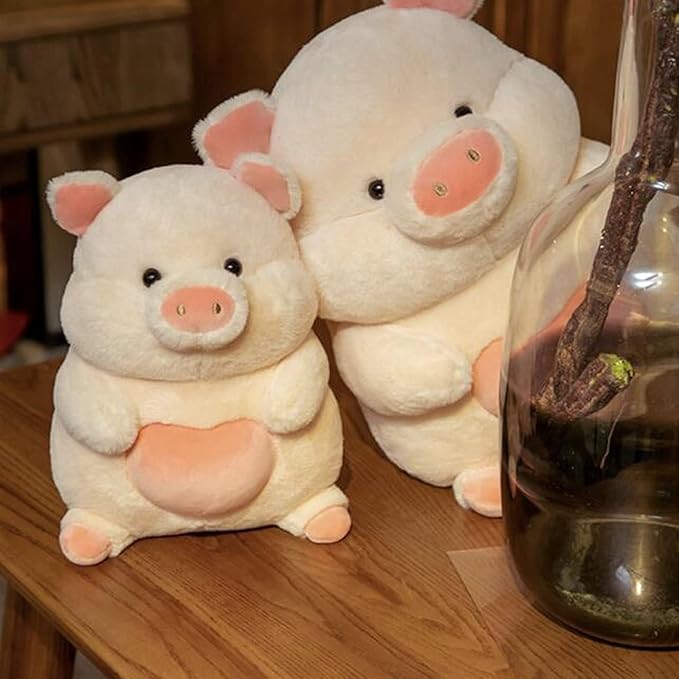 Plush Pig Stuffed Animals Soft Toys Holding Love Heart Dolls Gifts for Girls Girlfriend Lover Pink 8 Inches