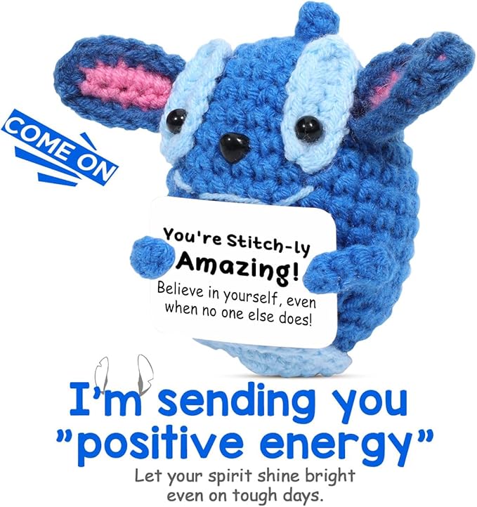 AICase for Stit-h Stuff Valentines Days Inspirational Crochet Positive Stit-h Kawaii Handmade Emotional Support Nuggets Cheer Funny Crochet Animals Gifts for Women Girls Coworker Birthday