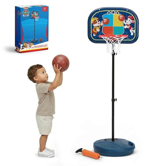 Delta Children - PAW Patrol Kids Basketball Hoop Set, Height Adjustable Toddler Basketball Goal with Stand, Indoor Outdoor Sports Toy, Includes Ball and Pump, Blue