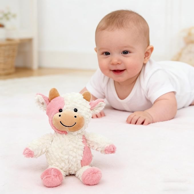 Cow Stuffed Animals Soft Plush Cute Cow Doll for Boys Girls 11.8in (zhangniu fense)