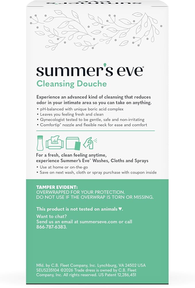 Summer's Eve Douche, Complete Clean, Vaginal Douche for Women to Help Reduce Vaginal Odor, 4.5 oz, 2-Count